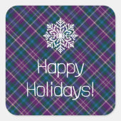 紫、青、緑の格子縞 スクエアシール (正面)