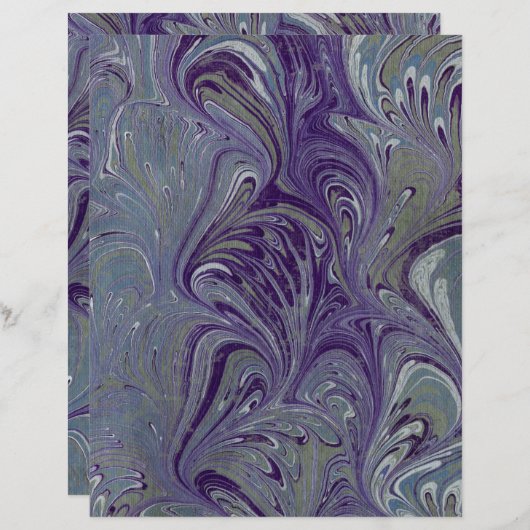 紫、青、緑の霜降り紙 (正面/裏面)