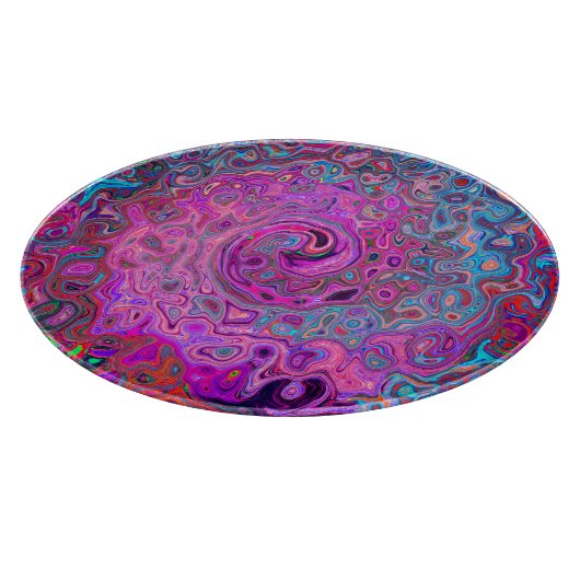 紫、青、赤の抽象芸術レトロ旋回 カッティングボード (角)