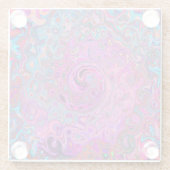 紫、青、赤の抽象芸術レトロ旋回 ガラスコースター (裏面)