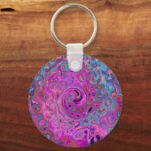 紫、青、赤の抽象芸術レトロ旋回 キーホルダー (裏面)