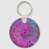 紫、青、赤の抽象芸術レトロ旋回 キーホルダー (裏面)