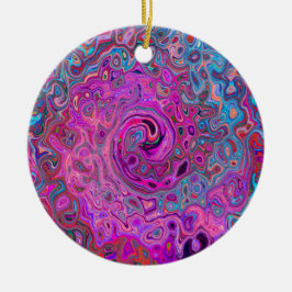紫、青、赤の抽象芸術レトロ旋回 セラミックオーナメント