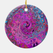 紫、青、赤の抽象芸術レトロ旋回 セラミックオーナメント (裏面)