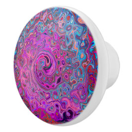 紫、青、赤の抽象芸術レトロ旋回 セラミックノブ