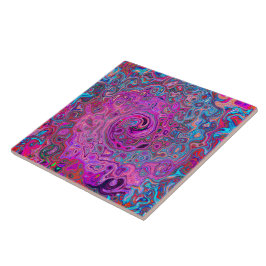 紫、青、赤の抽象芸術レトロ旋回 タイル