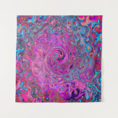 紫、青、赤の抽象芸術レトロ旋回 タペストリー (正面)