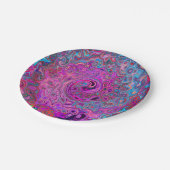 紫、青、赤の抽象芸術レトロ旋回 ペーパープレート (アングル)