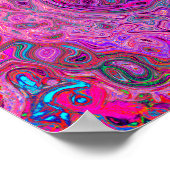 紫、青、赤の抽象芸術レトロ旋回 ポスター (角)