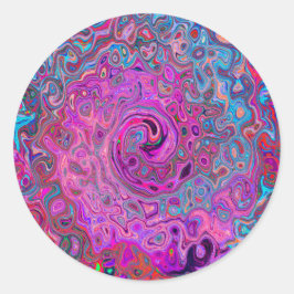 紫、青、赤の抽象芸術レトロ旋回 ラウンドシール