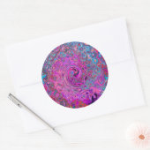 紫、青、赤の抽象芸術レトロ旋回 ラウンドシール (封筒)