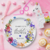 紫 青 赤 ワイルドフラワー ブライダル シャワー ペーパープレート (パーティー)