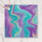 紫、青、金ゴールド、ティール(緑がかった色)の渦巻き フェイバータグ (正面)