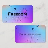 紫、青、鳥、星、自由 名刺 (正面/裏面)