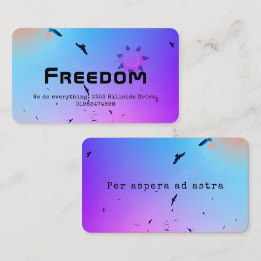 紫、青、鳥、星、自由 名刺 (正面/裏面)