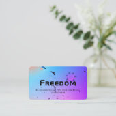 紫、青、鳥、星、自由 名刺 (スタンド正面)