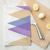 紫、青、黄色の三角形 キッチンタオル (四つ折り)
