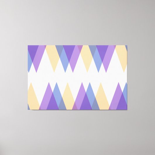 紫、青、黄色の三角形 キャンバスプリント (正面)