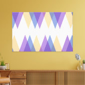 紫、青、黄色の三角形 キャンバスプリント (インサイチュ (リビング))