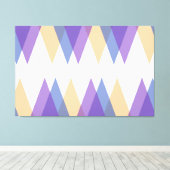 紫、青、黄色の三角形 キャンバスプリント (インサイチュ (ウッドフロア))