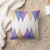 紫、青、黄色の三角形 クッション (ブランケット)