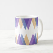 紫、青、黄色の三角形 コーヒーマグカップ (正面右)