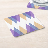 紫、青、黄色の三角形 スクエアペーパーコースター (アングル)
