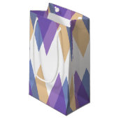紫、青、黄色の三角形 スモールペーパーバッグ (正面アングル)