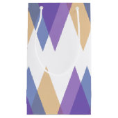 紫、青、黄色の三角形 スモールペーパーバッグ (正面)