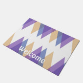 紫、青、黄色の三角形 ドアマット (アングル)