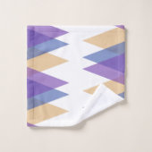 紫、青、黄色の三角形 バスタオルセット (ウォッシュタオル)