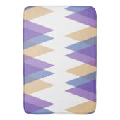 紫、青、黄色の三角形 バスマット (正面縦)