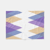 紫、青、黄色の三角形 フリースブランケット (正面(横))