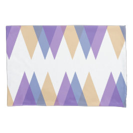 紫、青、黄色の三角形 枕カバー