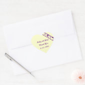 紫、黄淡い色の、お気に入りステッカー ハートシール (封筒)