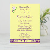 紫、黄、ダマスクウェディングシャワー招待状 招待状 (スタンド正面)