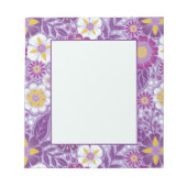 紫、黄、マゼンタのフローラ ノートパッド (正面)