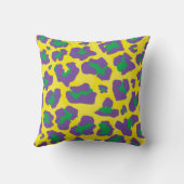 紫、黄、緑のヒョウアニマルプリント模様 クッション (裏面)