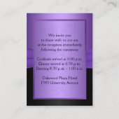 紫、黒のフローラ結合ハートエンクロージャカード エンクロージャーカード (裏面)