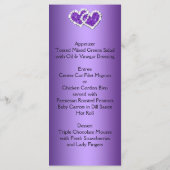 紫、黒のフローラ結合ハートメニューカード メニュー (裏面)