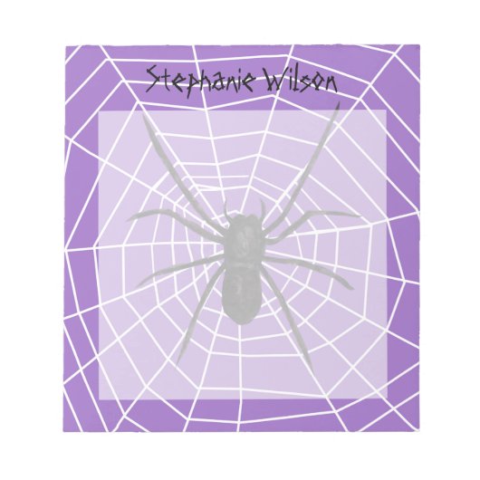紫/黒スパイダーハロウィーン ノートパッド (正面)