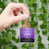 紫、黒結合ハート結婚のキーチェーン キーホルダー (手)