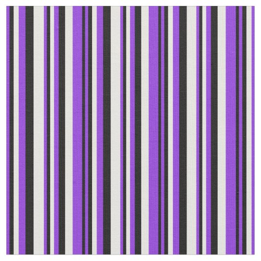 紫、黒、および白の色のストライプ ファブリック (クローズアップ)