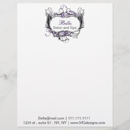 紫、黒、白のシックなビジネスのレターヘッド レターヘッド