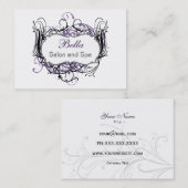 紫、黒、白のシックな名刺 名刺 (正面/裏面)