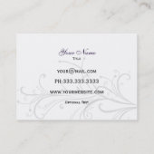 紫、黒、白のシックな名刺 名刺 (裏面)