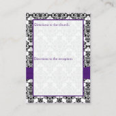 紫、黒、白のダマスクのエンクロージャカード エンクロージャーカード (裏面)