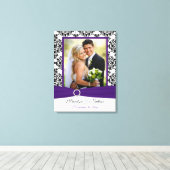 紫、黒、白のダマスコウェディングキャンバス キャンバスプリント (インサイチュ (ウッドフロア))