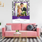 紫、黒、白のダマスコウェディングキャンバス キャンバスプリント (インサイチュ (リビング))