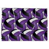 紫、黒、白のバレーボール2 ラージペーパーバッグ (裏面)